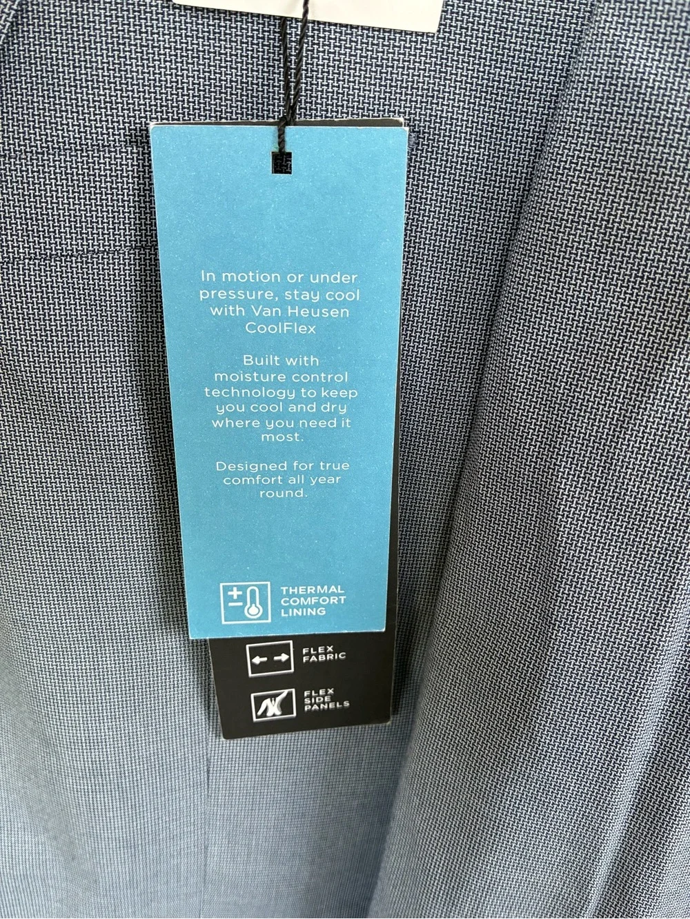 Van Heusen Cool Flex Slim Fit Blue Suit Jacket 40 Short Stretch WrinkleRes